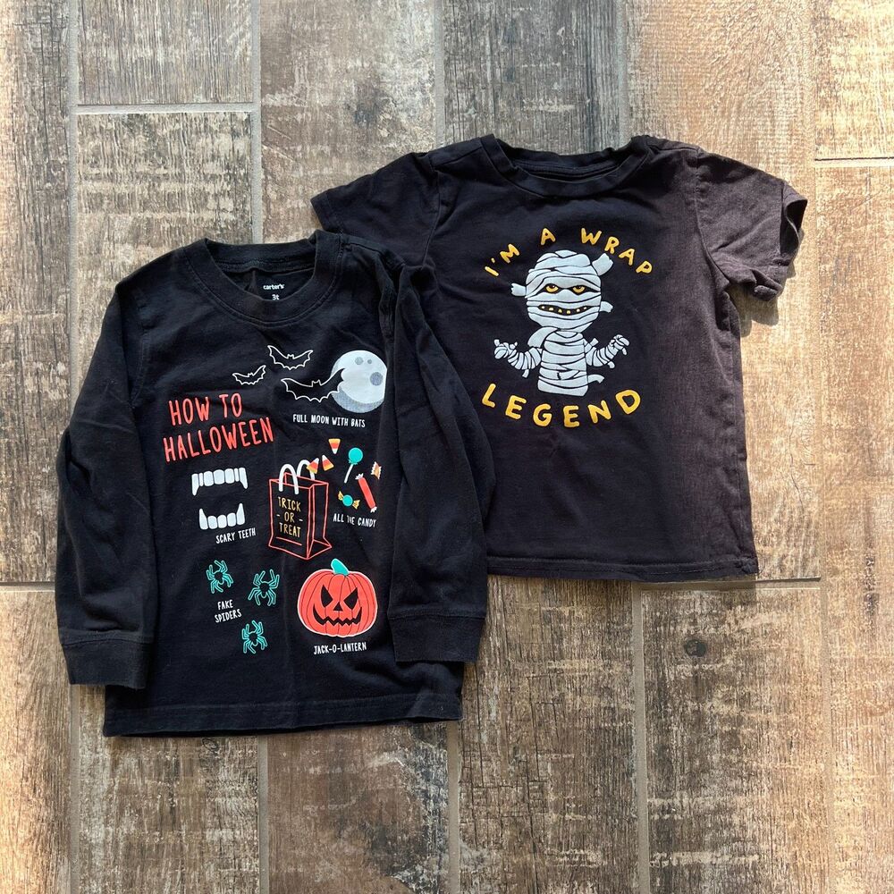 Halloween T-Shirt Bundle Black Cotton Unisex Kids 3T / 4T